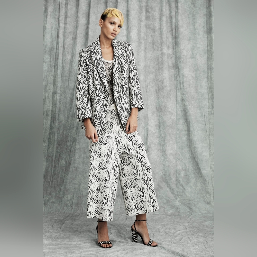 NWT $2220 Victor Alfaro wide leg cropped Knitted High Waist pants